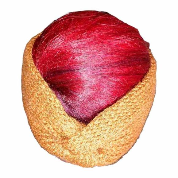Handmade Crochet Bow Knot / Turban Style Headband Earmuffs, Camel Color, New - Picture 2 of 5